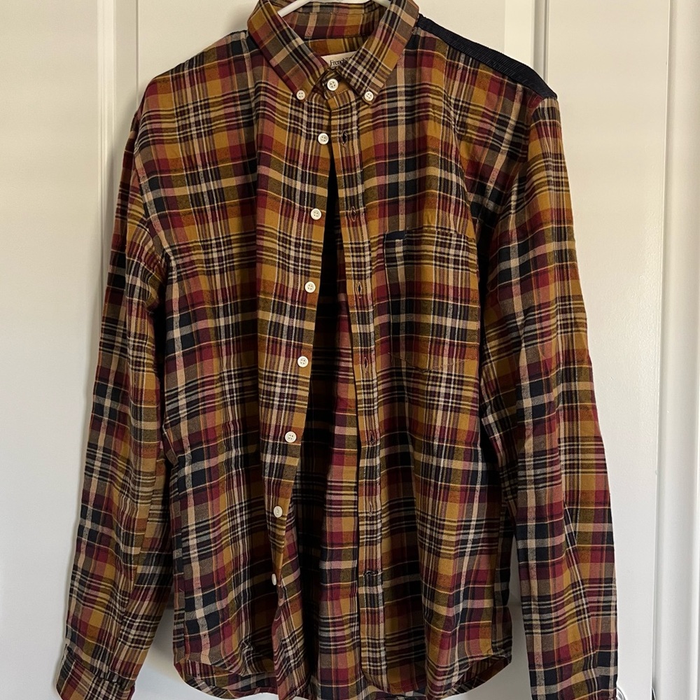 Large- French Trotters Mens Plaid Shirt Long Sleeve